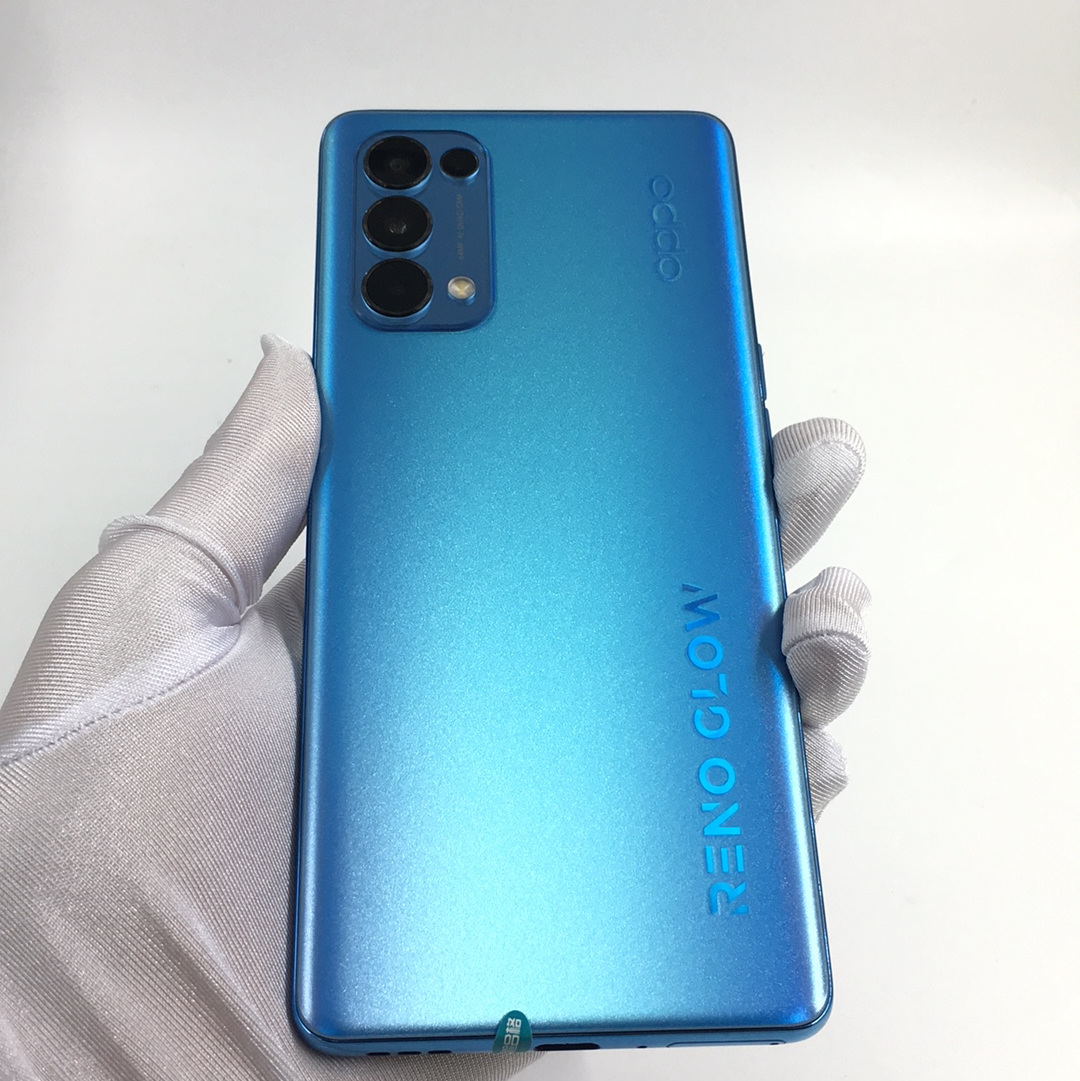 官方质检95成新 8g/128g 国行 5g全网通 极光蓝 oppo reno5 pro