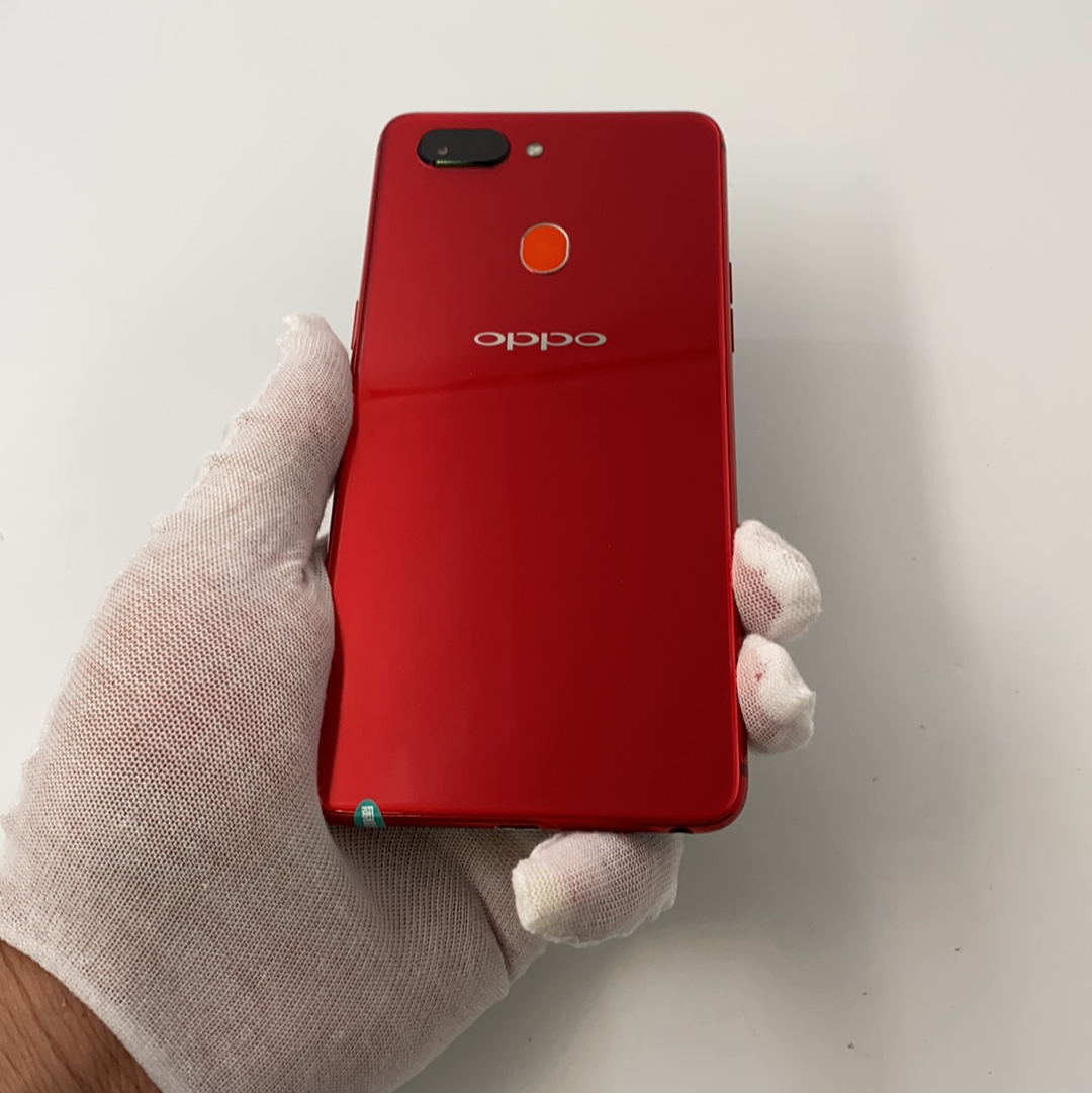 官方质检9成新 6g/128g 国行 红色 4g全网通 oppo r15